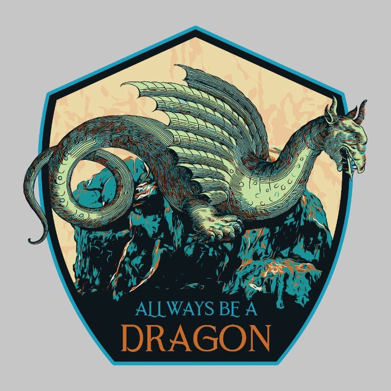 Mythical Dragon Crest and Magic Elements