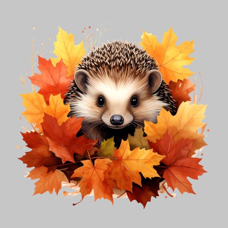 Hérisson d'automne dans les feuilles