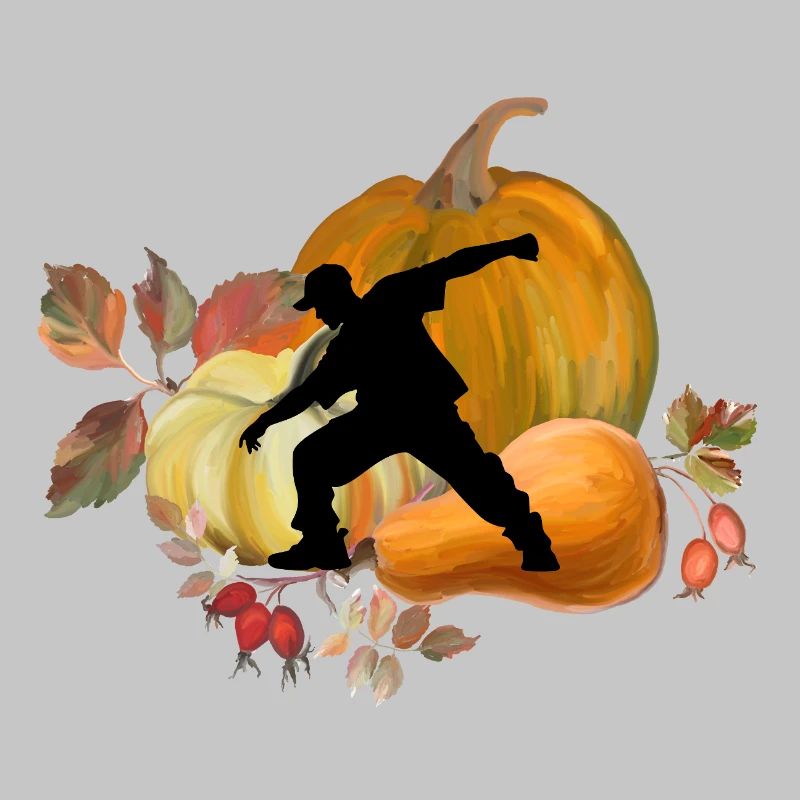 Danseuse dynamique en automne Citrouille Scène Art