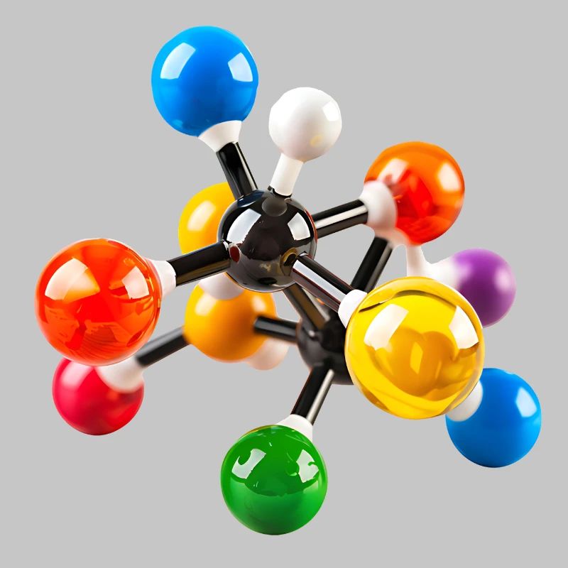 Modèle de structure moléculaire coloré