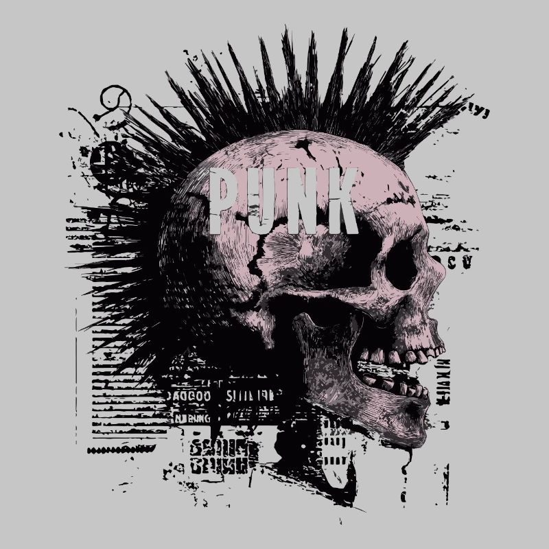 Punkrock Mohawk Schädel
