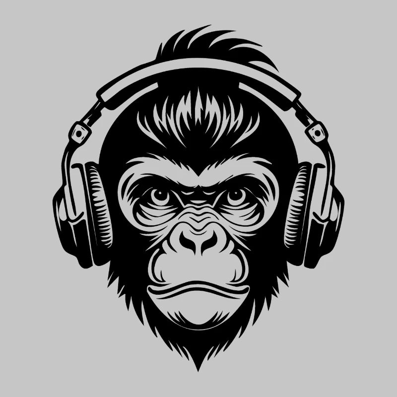 Rebellious Monkey Head DJ Grooves Maglietta Underground