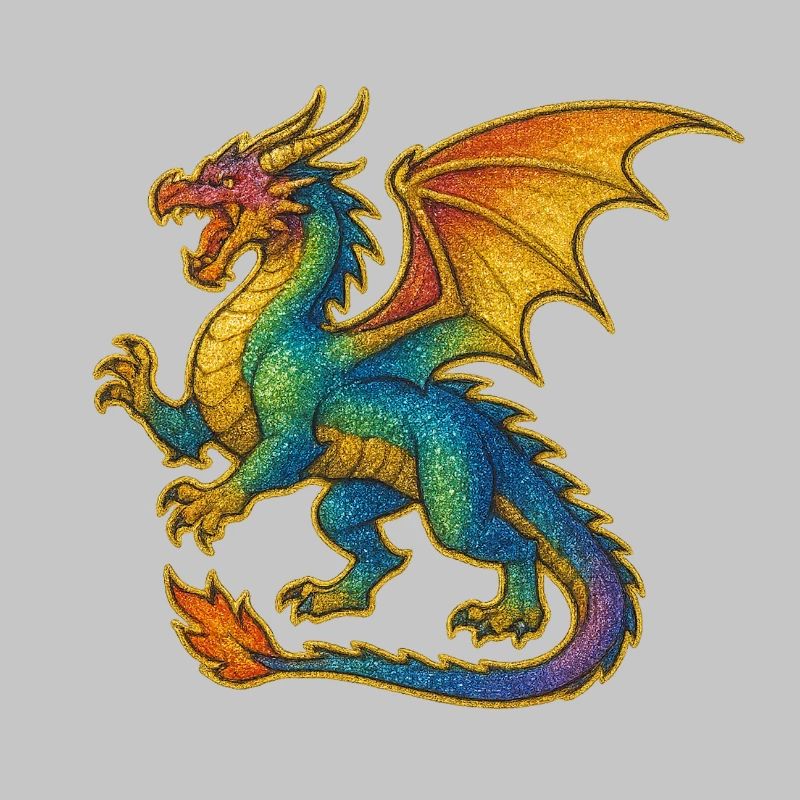 Regenbogen Glitzerdrache