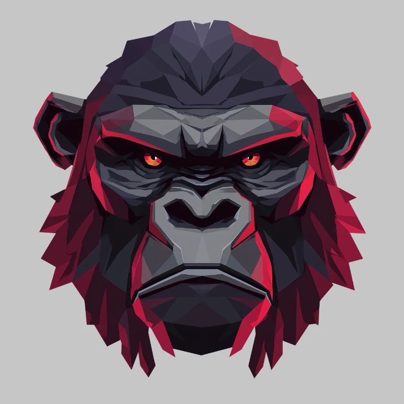 Geometric Gorilla Head