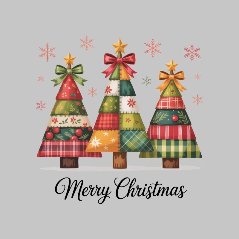 Patchwork-Christbaum-Trio