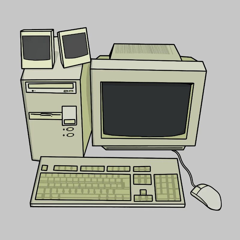 Retro Computer Desk Einrichtung