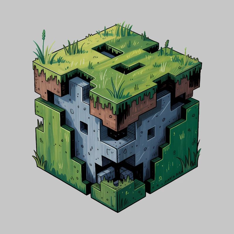 Dirt Block - Logo Low Poly cool