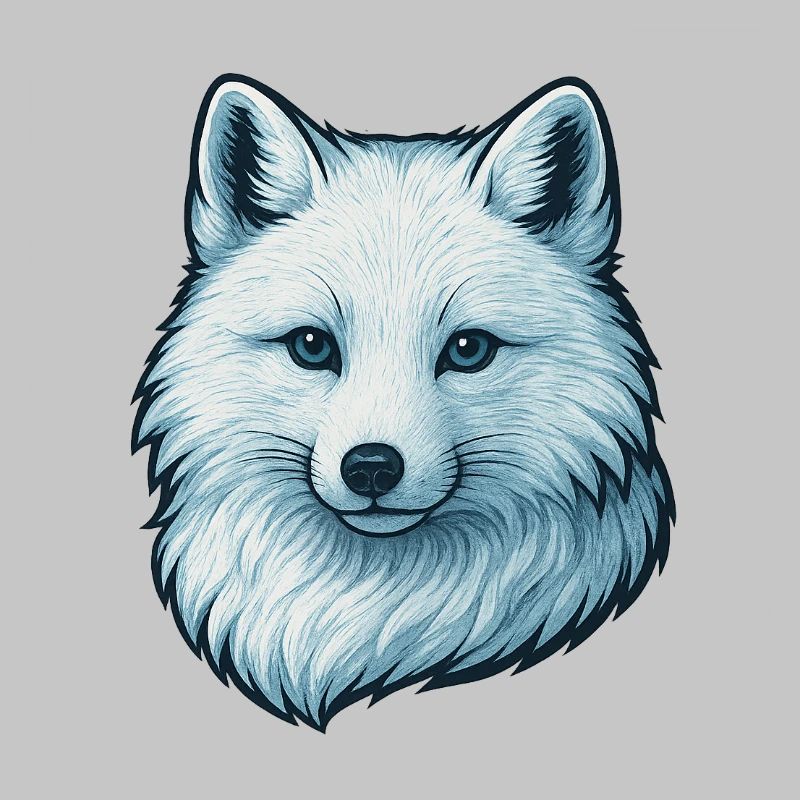 Blue wolf face illustration
