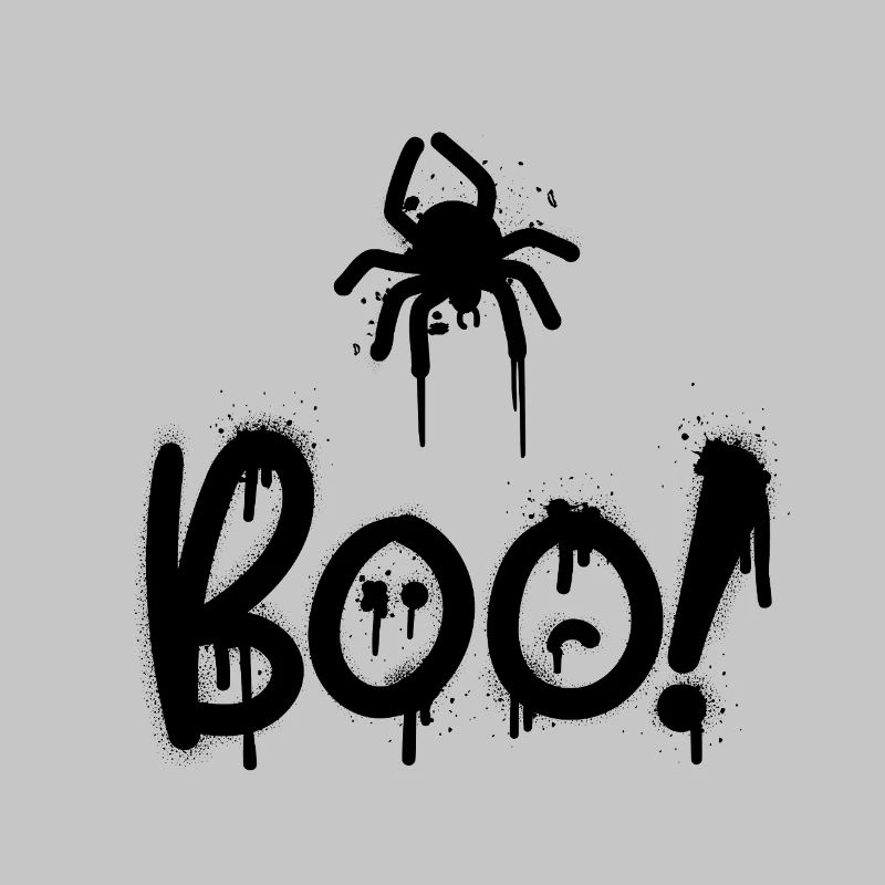 Composition noire avec araignée peinte avec du sprey