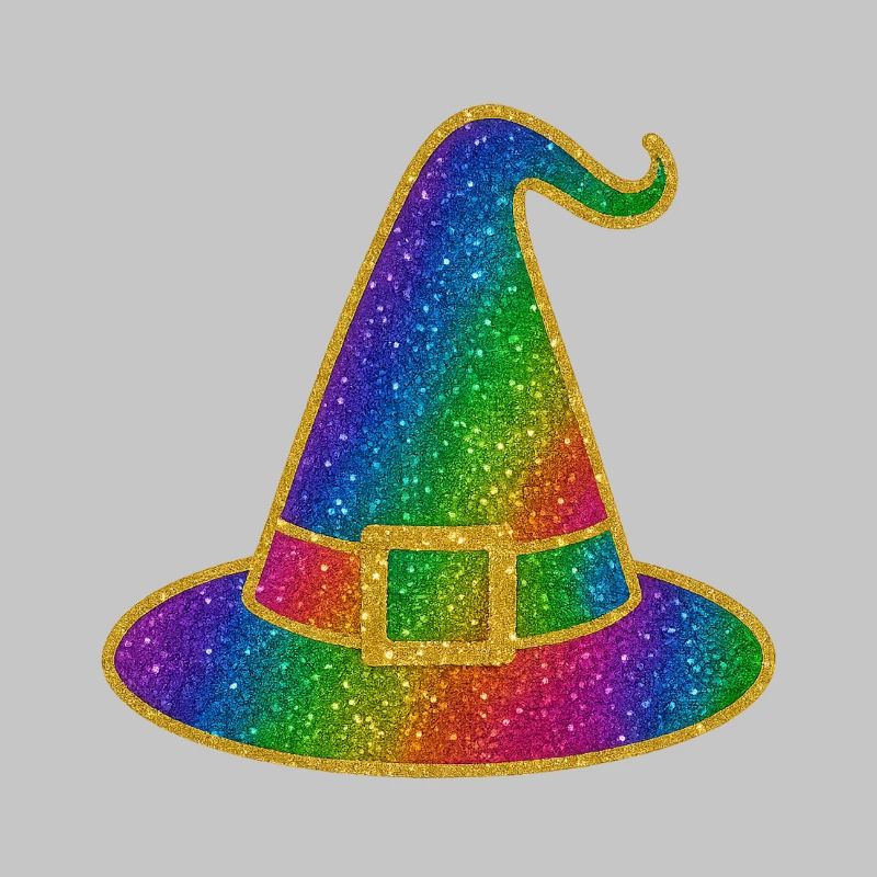Halloween Rainbow Glitter Witch Hat