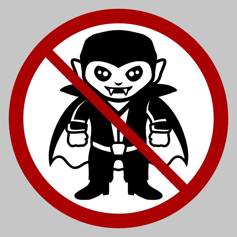 Pas un vampire ! Drôle de panneau d’interdiction Halloween