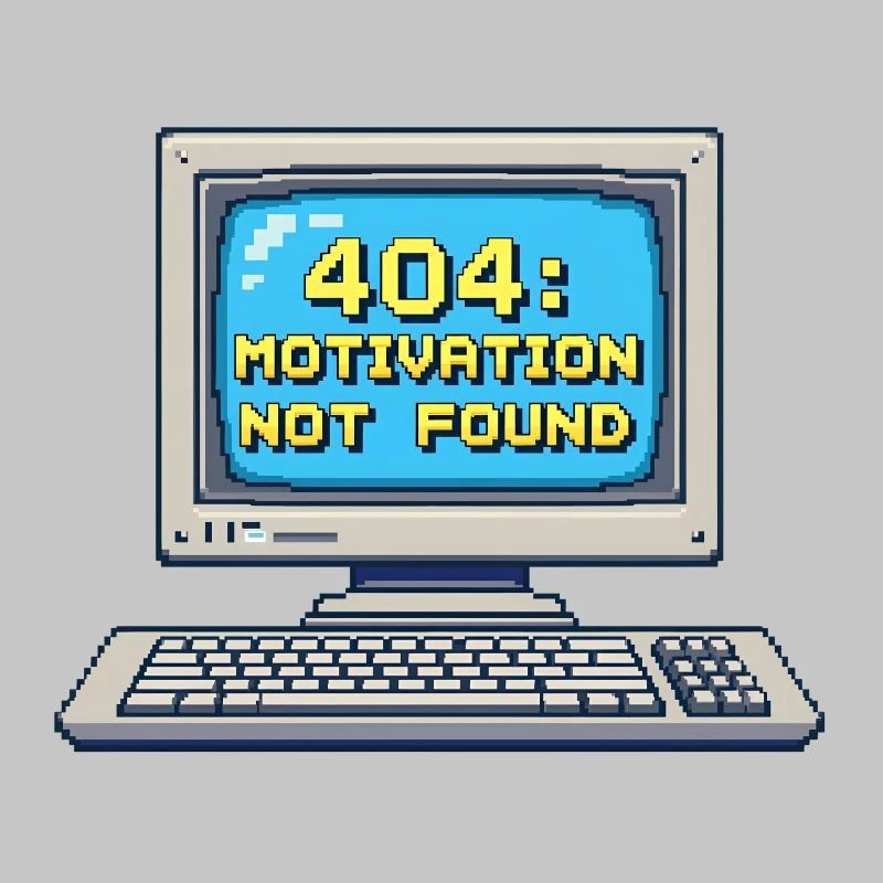 PC rétro pixel 8 bits – 404 Motivation introuvable