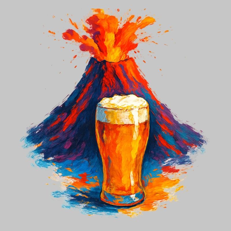 Vulkan Bierkunst Wasserfarben