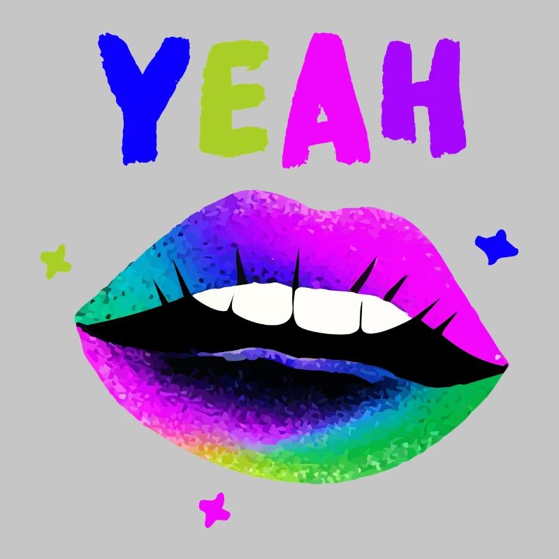 Regenbogen Lippenkunst YEAH Neon Kuss