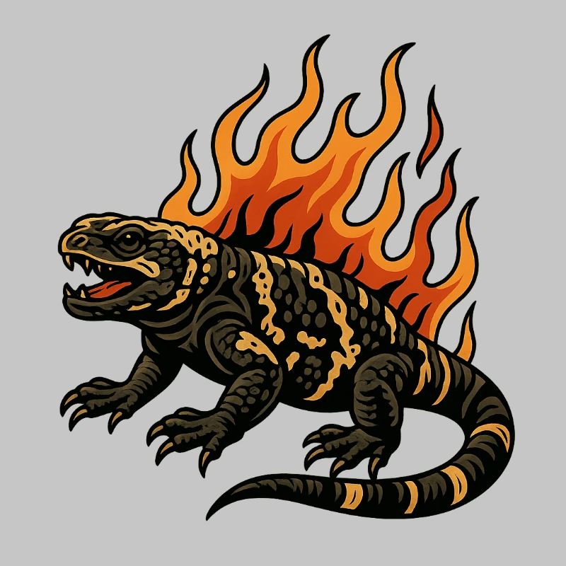 Flammen Gila-Krustenechse