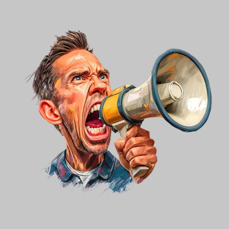 Megafon Ausbruch vom Schiri oder Marktschreier