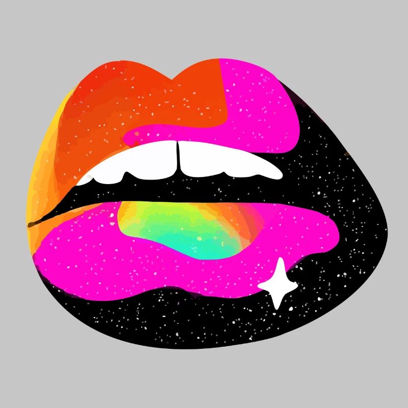 Regenbogen Lippe Pop Art