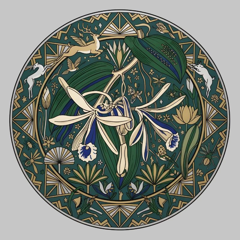 Orchidée vanille et feuillage