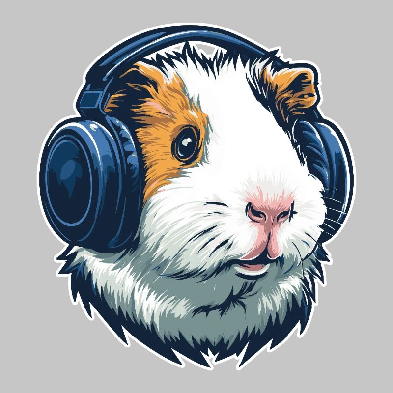 Cochon d’Inde avec casque | Conception musicale