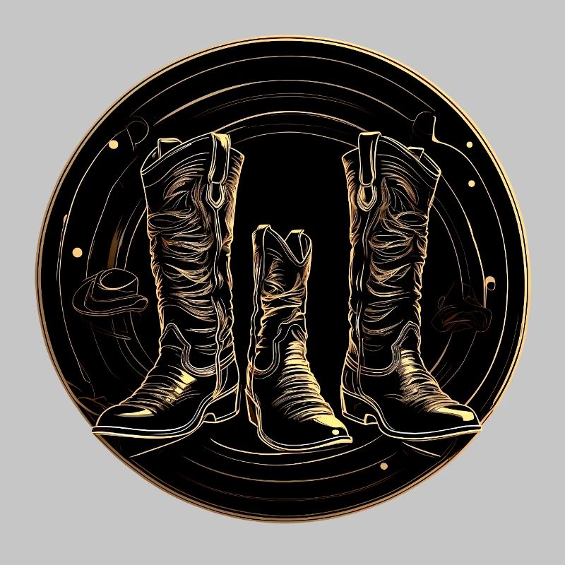 Golden boots in a circle