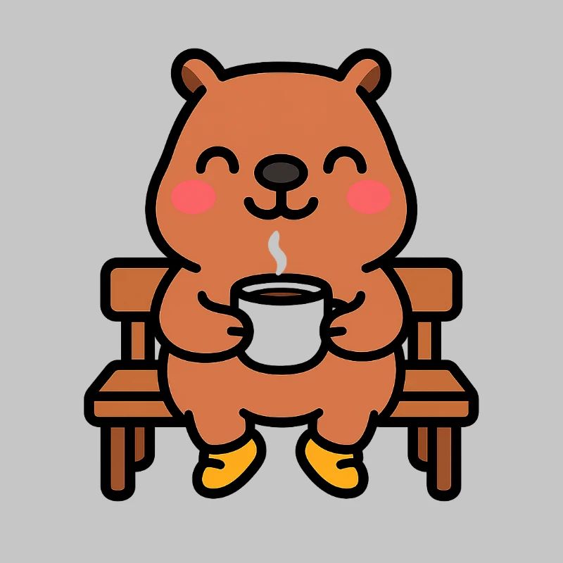 Capybara auf einer Kaffeebank