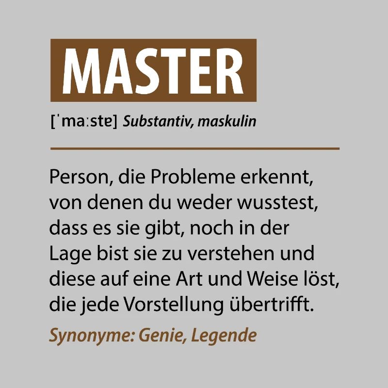 Lustige Master Sprüche Definition Geschenke
