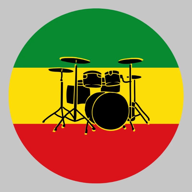 Reggae drums silhouette