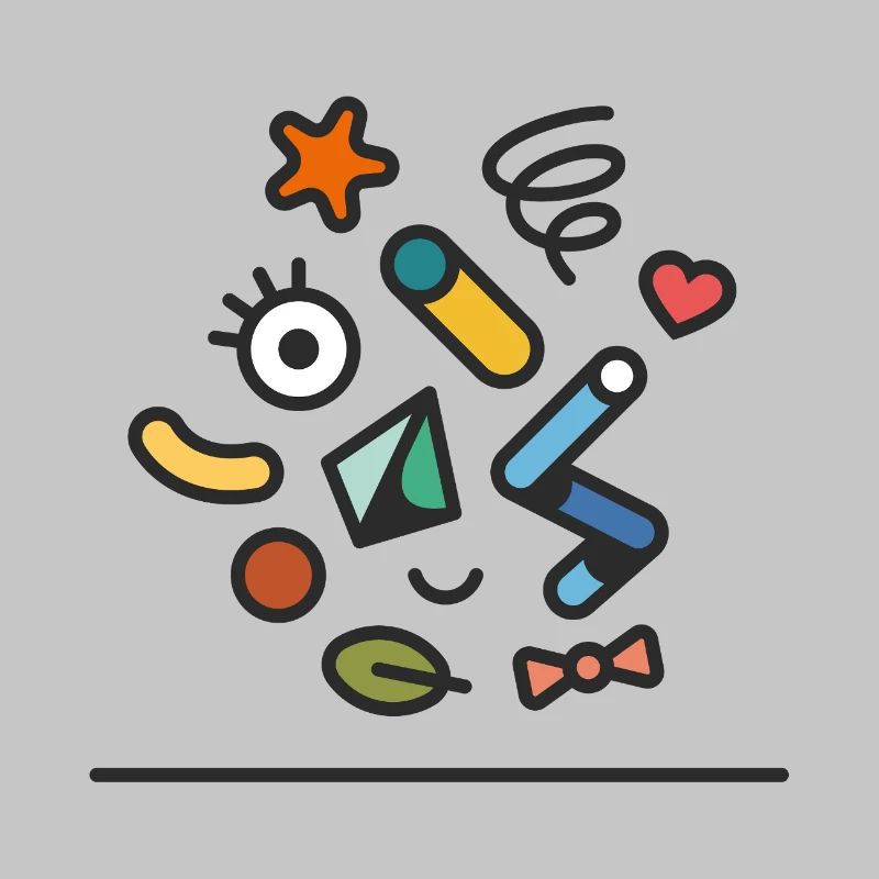 Doodle coloré abstrait Joyeux