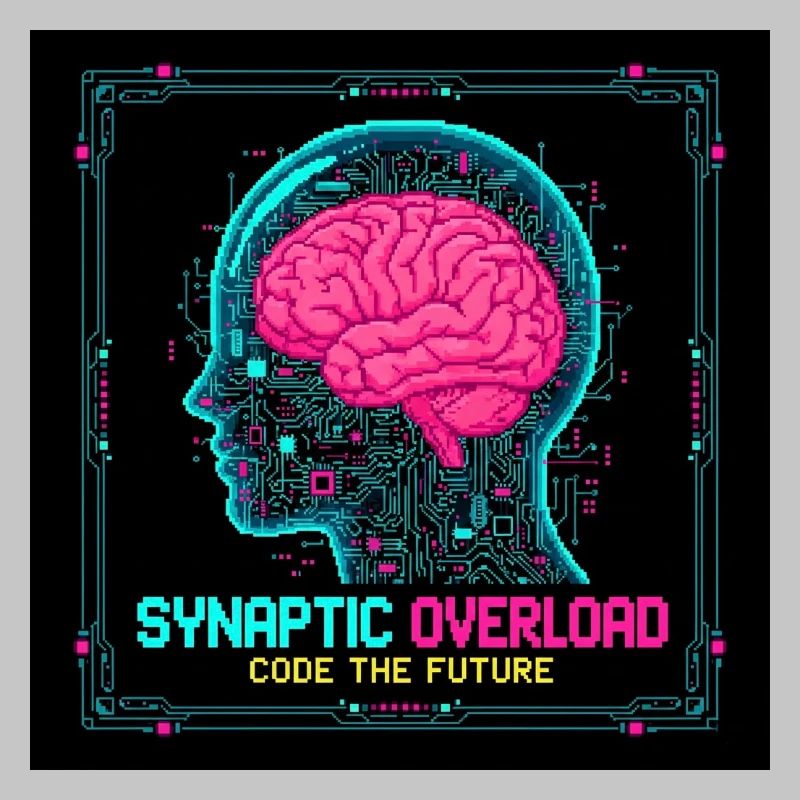 Synaptic Overload Neon Brain