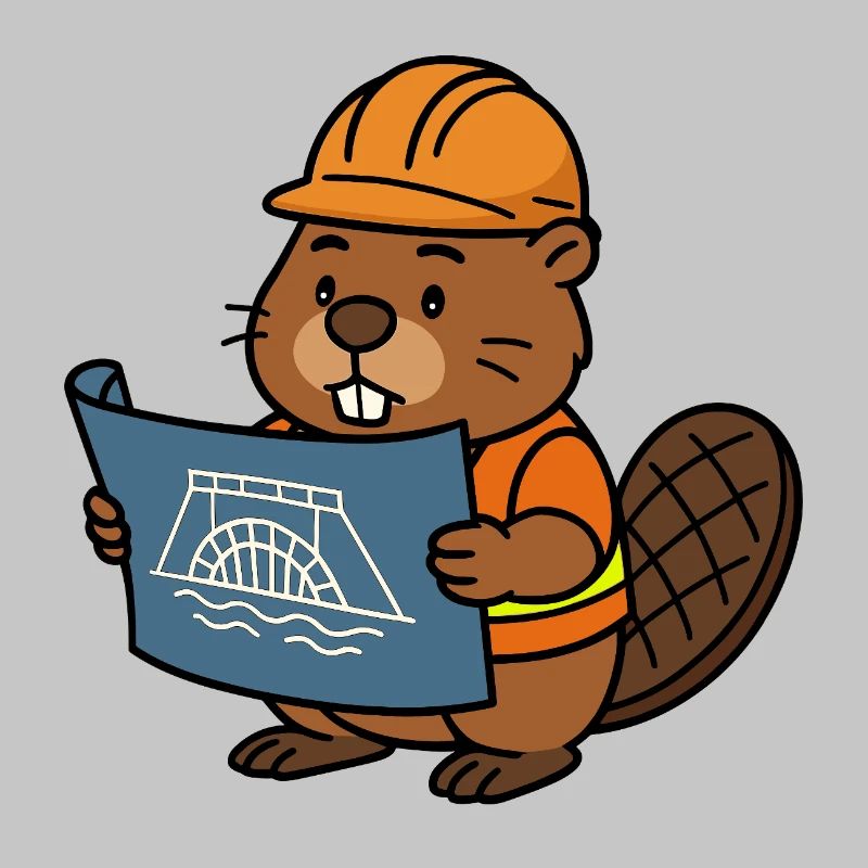 Beaver Construction Worker Bob Master Builder Plan Construction Dam
