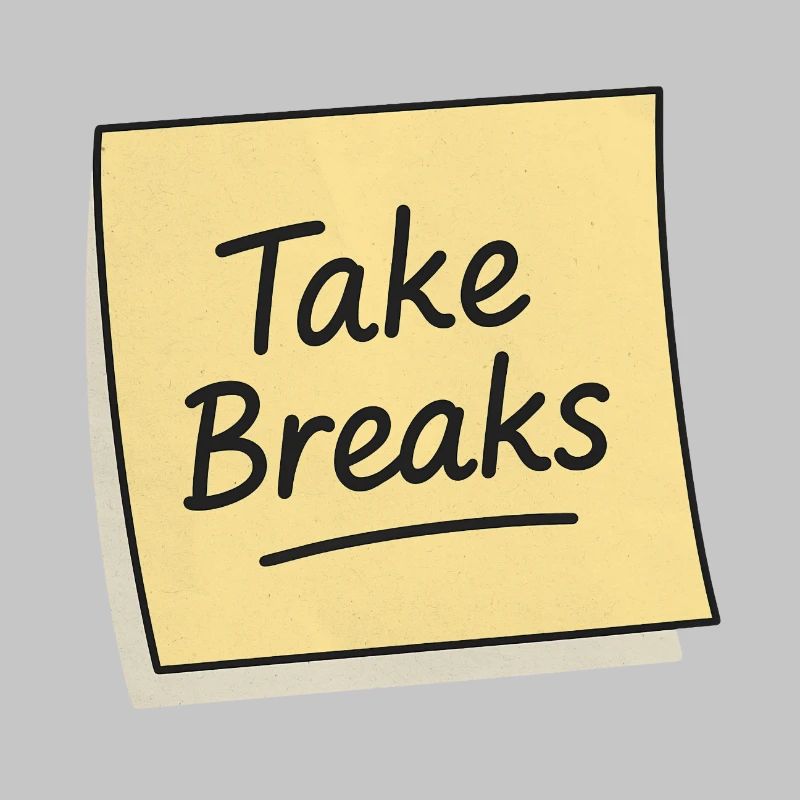 Take Breaks Sticky Note Reminder