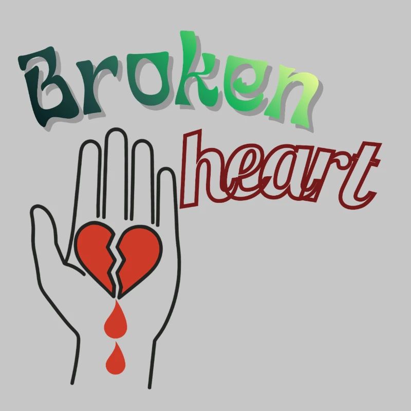 Hand mit gebrochenem Herzen