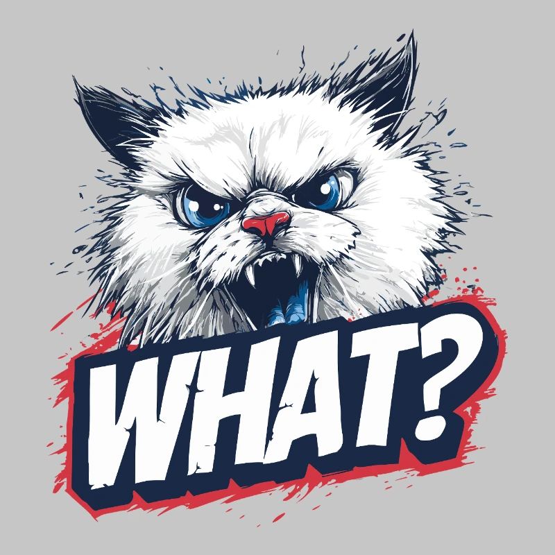 Wütende Katze – What? Design