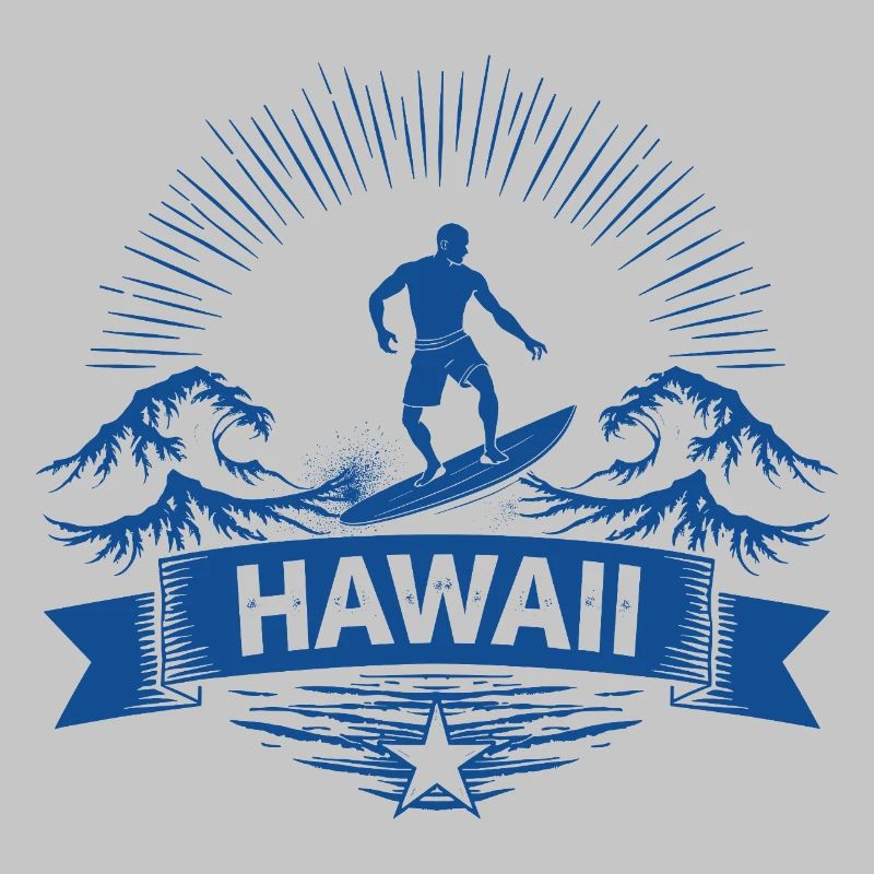 Hawaii Surfer Surfer sur Pacific Wave