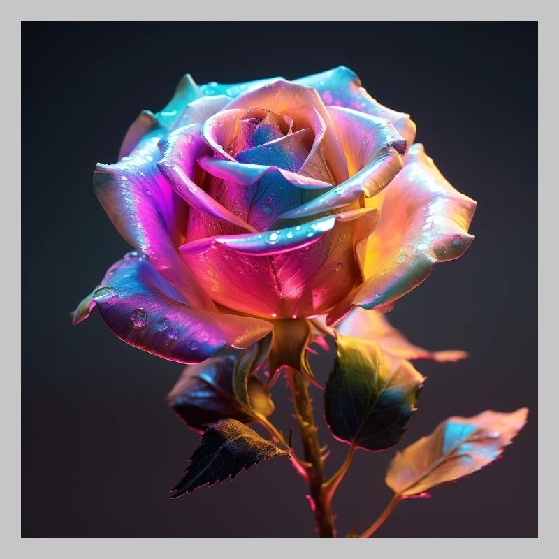 Regenbogenrose Neon Glow