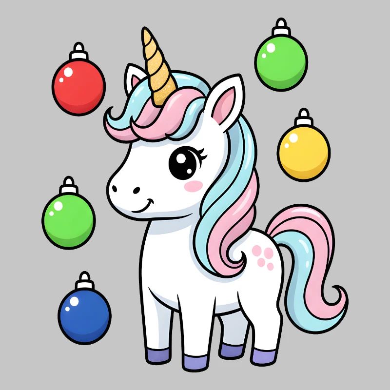 Süßes Weihnachts-Einhorn