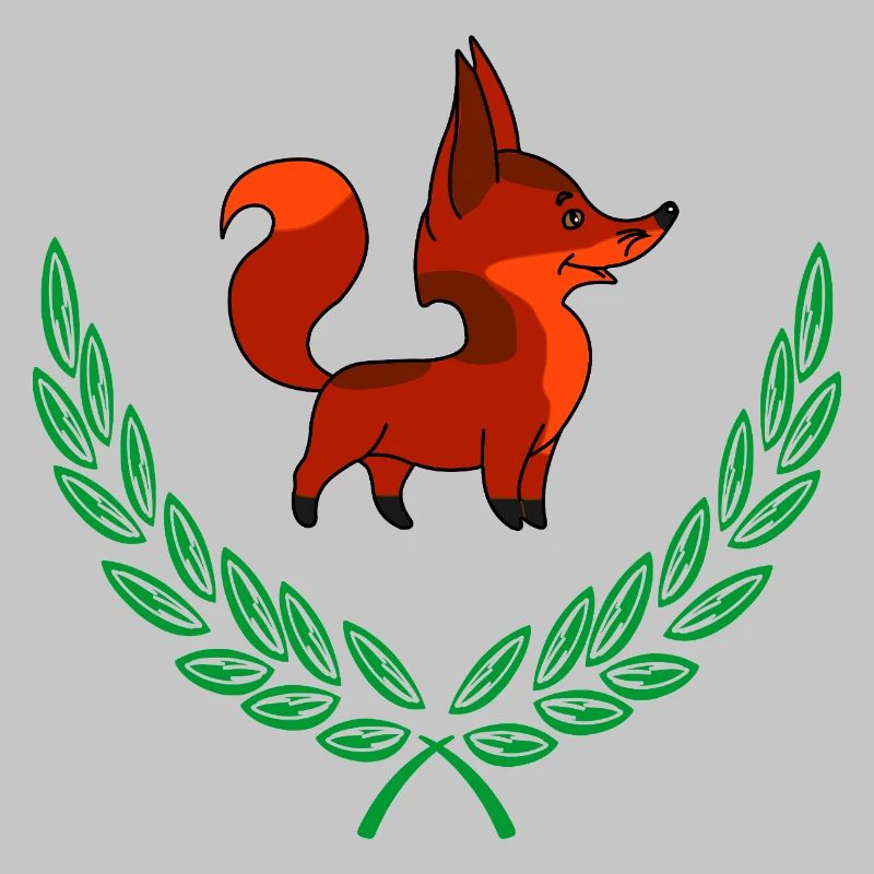 Fuchs im Lorbeerkranz