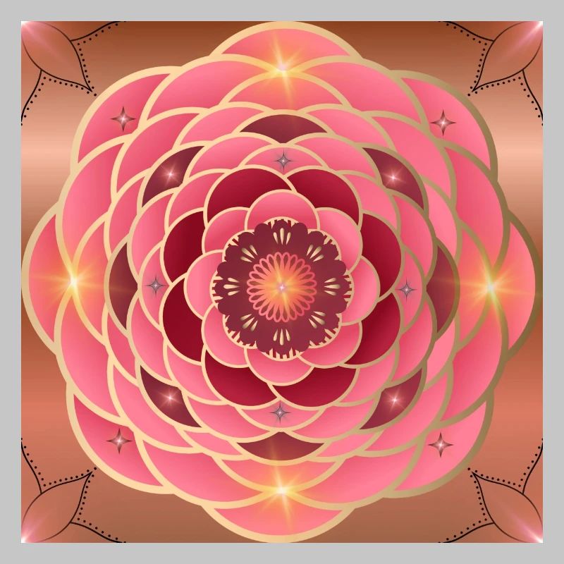 Mandalas rosé doré éclatant