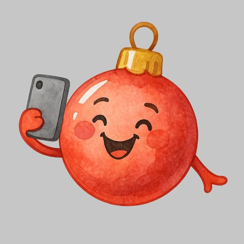 Fröhliche Weihnachtskugel Selfie