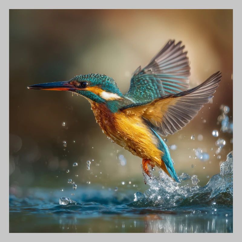 Explosion des couleurs du martin-pêcheur en vol