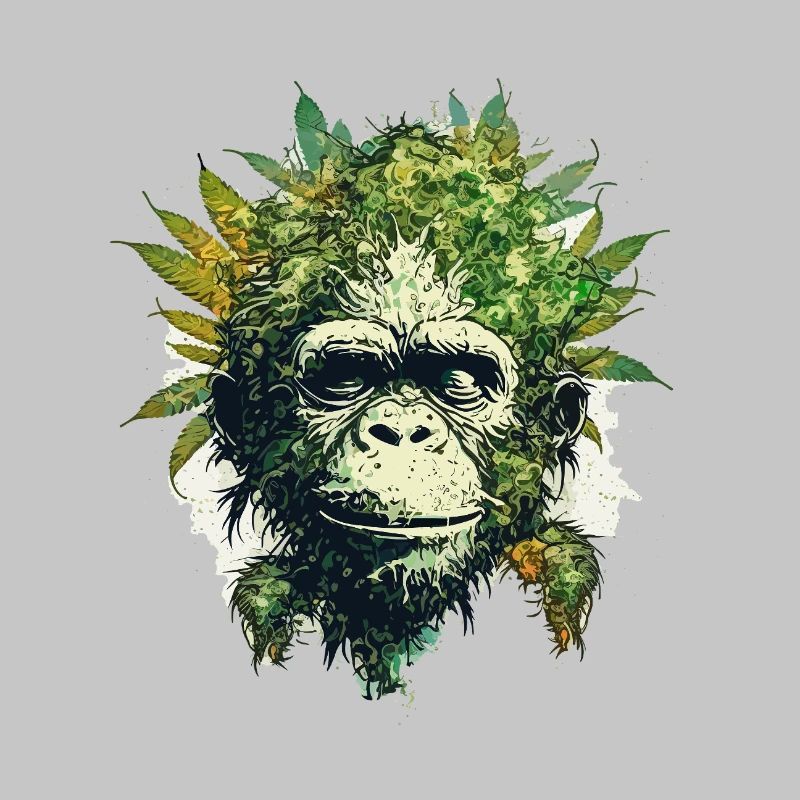 Leaf monkey portrait - natural forest motif