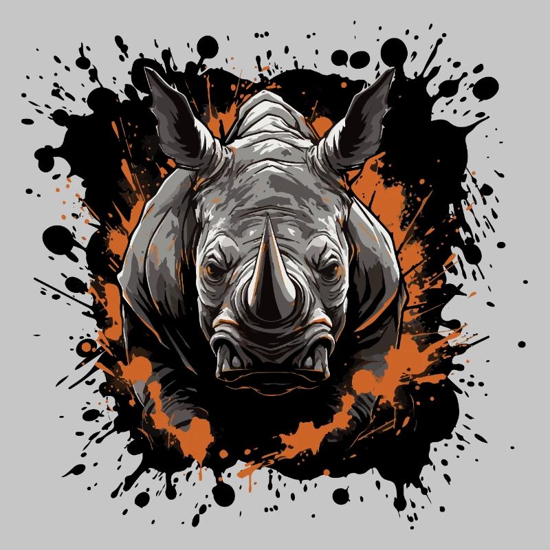 Nashorn Tier Farbklecks