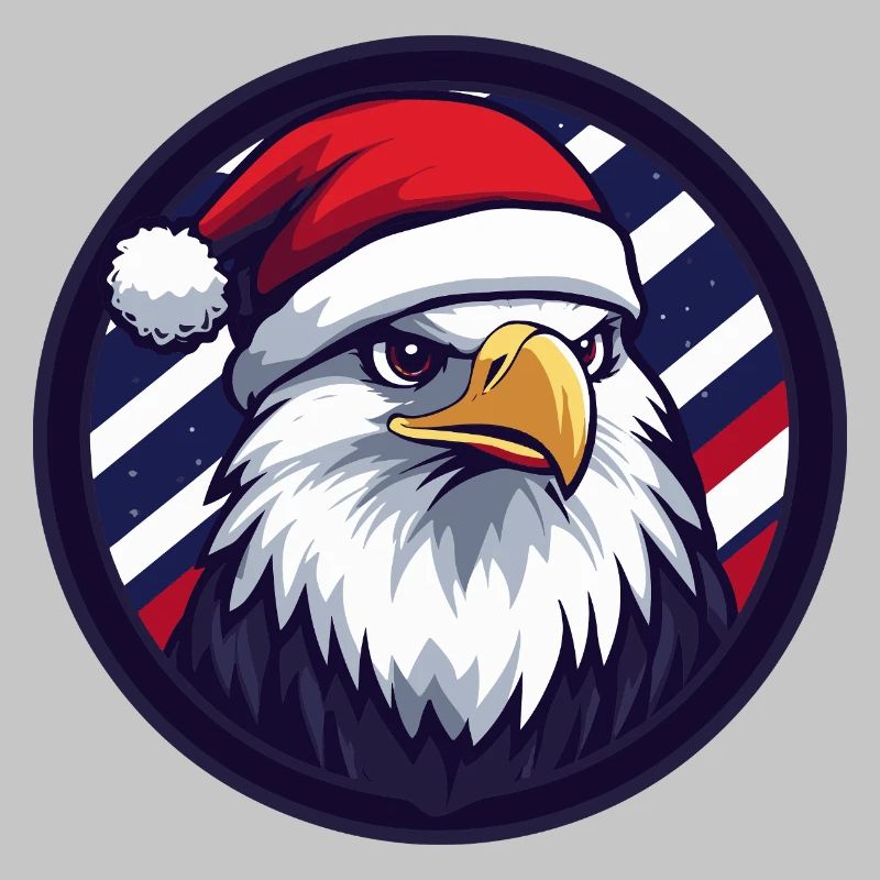 Aigle de Noël dans le cercle du drapeau