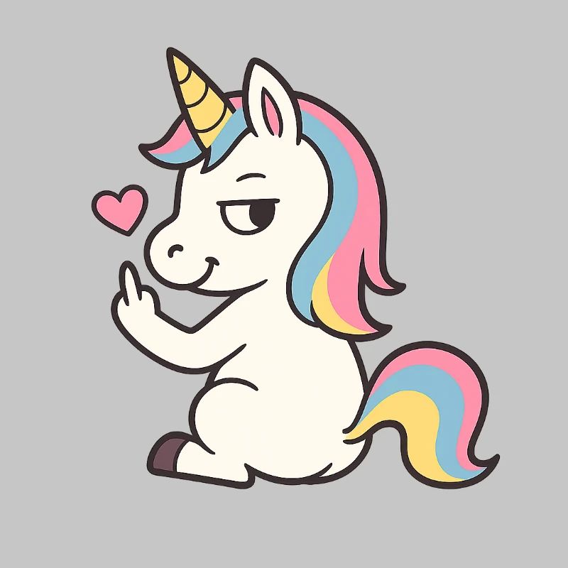 Freches Einhorn mit Herz – Süßes Unicorn Statement