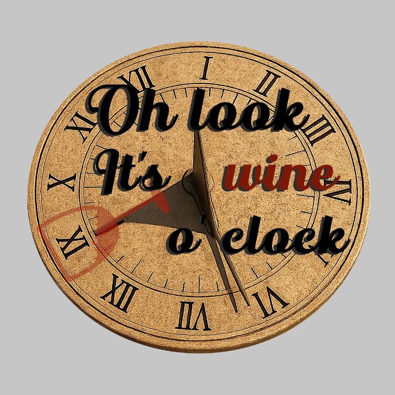 Oh Look It's Wine O'Clock – Sundial Illustration