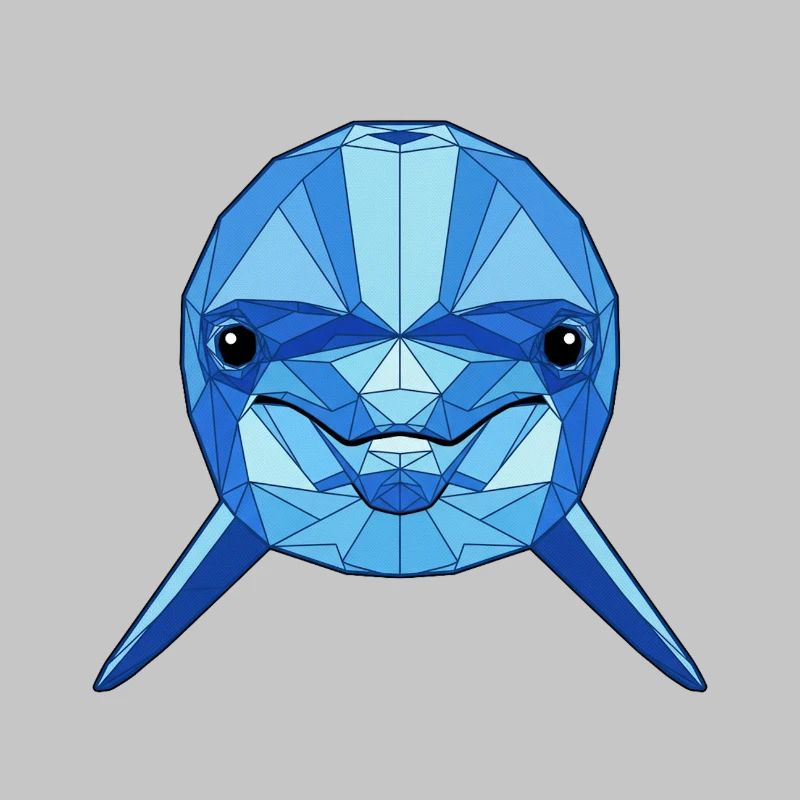 Geometrischer Blauer Delfin