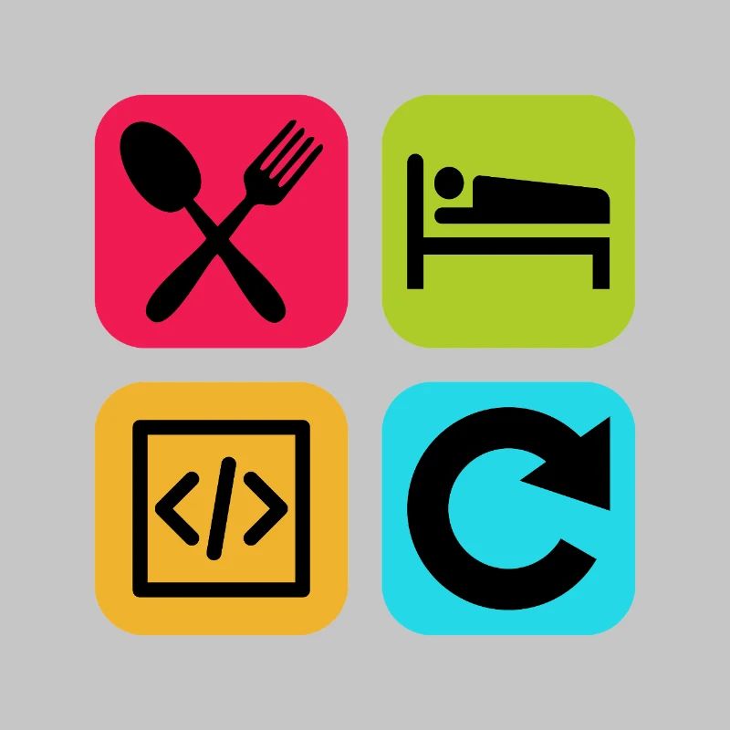 Eat Sleep Code Repeat Funny Quote Dev