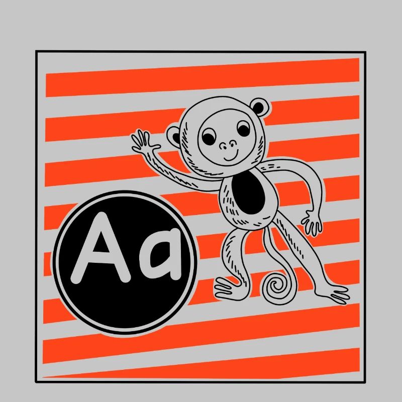 A pour Monkey Learning Letters à l’école primaire