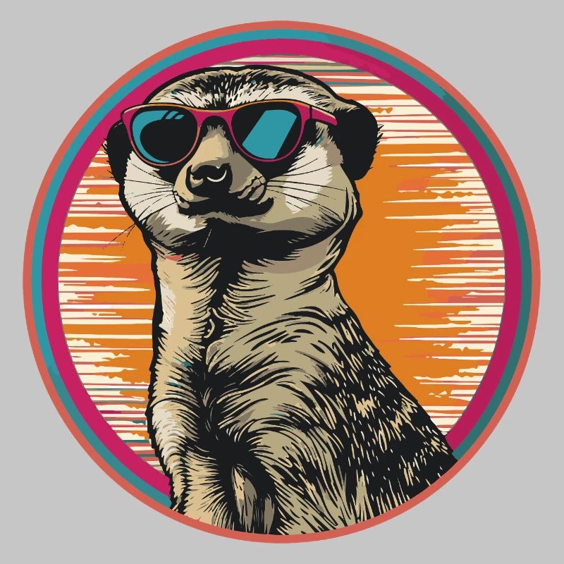 Erdmännchen mit Retro-Sonnenbrille
