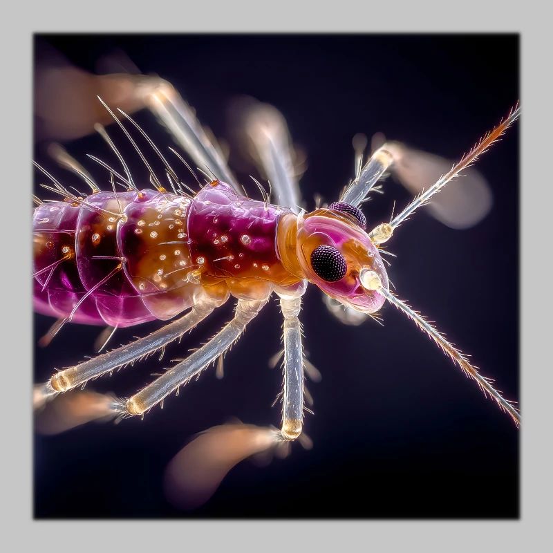 Macro des insectes néon – Conception abstraite de micro monde